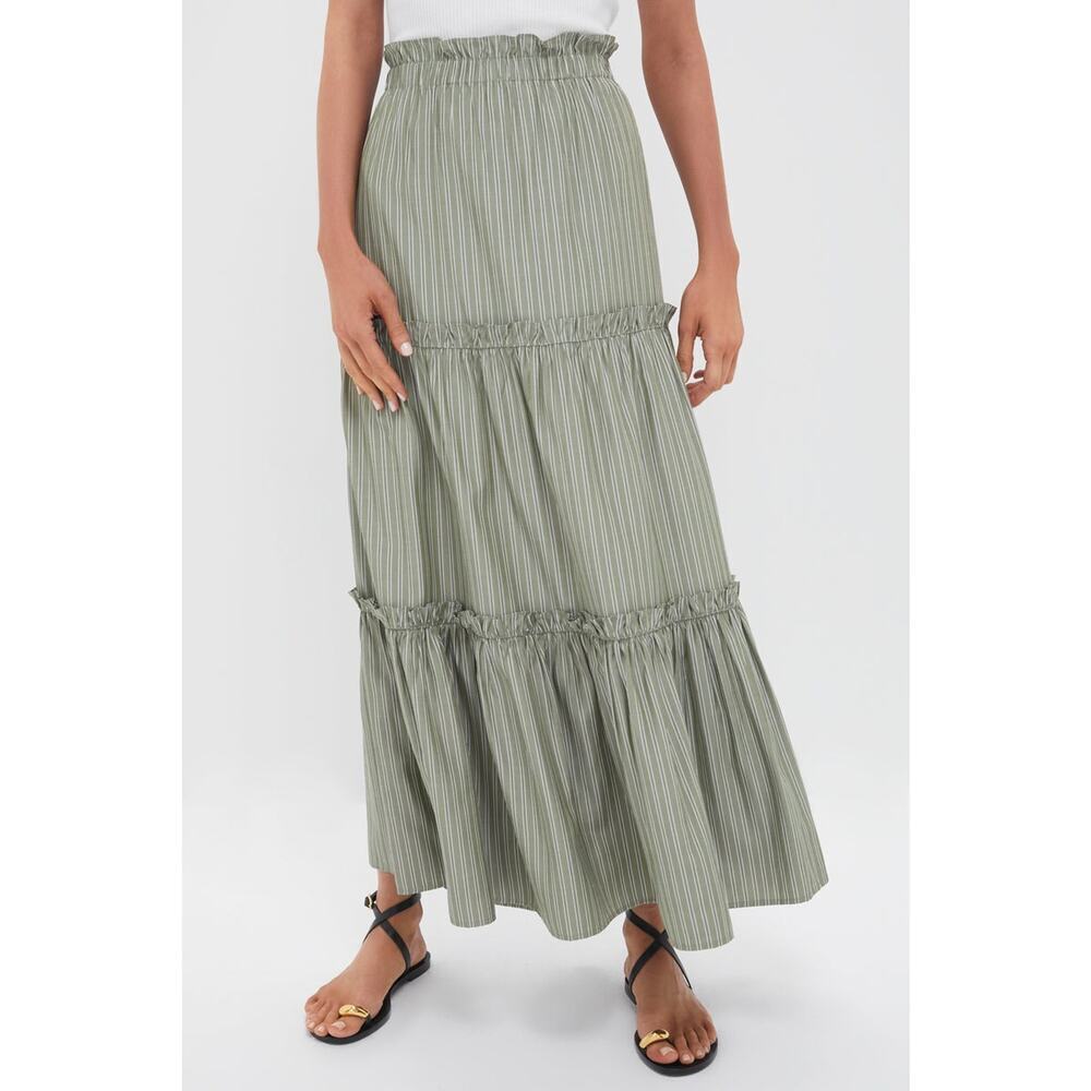 TUCKERNUCK Green Stripe Prado Skirt Size XS NWT Retail $128 Tuckernuck